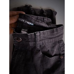 Fashion Nova High Waisted Distressed Black Jeans